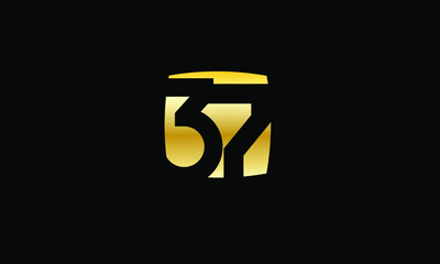 37 Number Gold Modern Logo