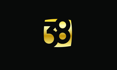 38 Number Gold Modern Logo