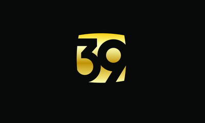 39 Number Gold Modern Logo