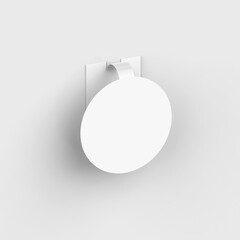 Blank white advertising PVC shelf wobbler, plastic shelf dangler for shopping centres, 3d illustration