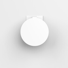 Blank white advertising PVC shelf wobbler, plastic shelf dangler for shopping centres, 3d illustration