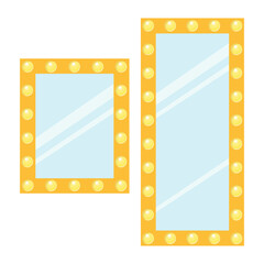 Backlit Mirror Sign. Vector Illustration 