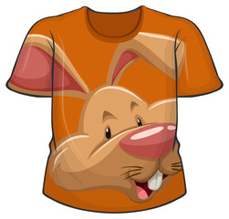 Front of t-shirt with rabbit pattern