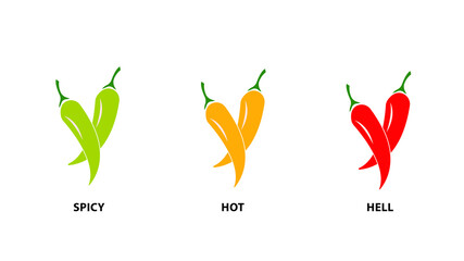 level chilli pepper hotness graphic design illustration template