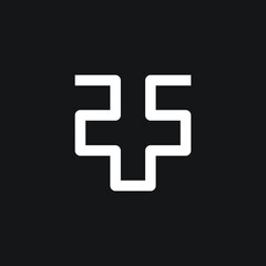 Fototapeta premium Number Plus Creative Logo Concept