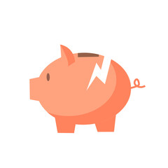 piggy bank icon and broken piggy moneybox