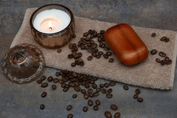 Aromakerze mit Kaffeeseife