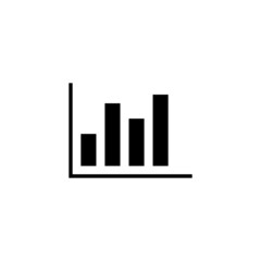 Simple growth or analytics black line icon. Statistical chart concept. Flat style isolated symbol on white used for: illustration, logo, mobile, app, emblem, design, web, site, ui, ux. Vector EPS 10