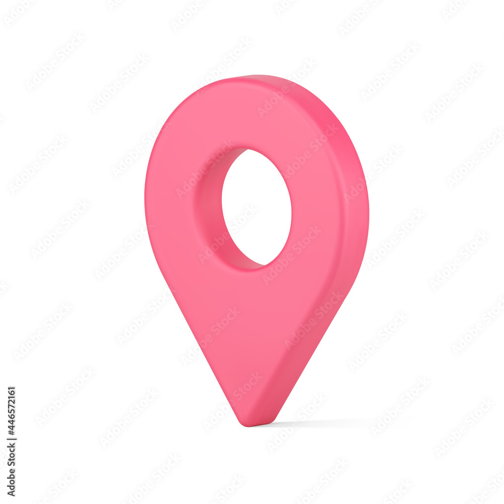 Poster red map pointer 3d icon. web navigation symbol with position location