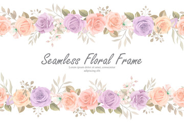 Beautiful seamless floral frame pattern
