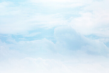 Blue sky with white cloud. The summer heaven is colorful clearing day Good weather and beautiful nature in the morning.