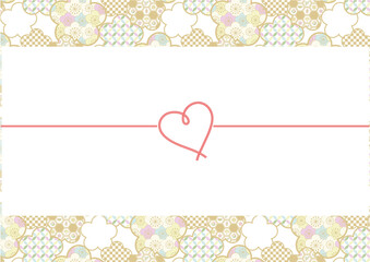 和モダンなデザイン熨斗紙　ハートの水引梅柄