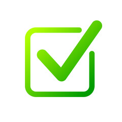 Check mark box icon, Tick symbol, Election vote sign, Check list concept, Simple line design for web site, logo, app, UI, Vector illustration