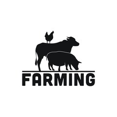 Retro Vintage Angus Cattle / Livestock logo design