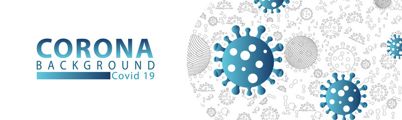 corona background, covid 19 ncov banner, vector illustration