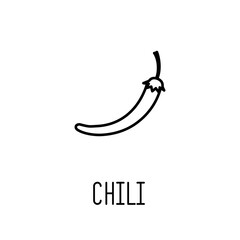 Hot chili pepper icon isolated on a white background. Vector illustration