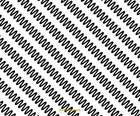 Zig Zag lines pattern. Black wavy line on white background. Abstract wave, vector illustration