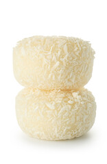 Tasty Japanese mochi on white background