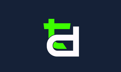 Fototapeta premium Alphabet letters Initials Monogram logo TD, DT, T and D