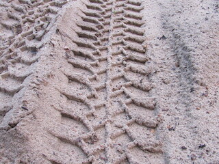 tire tracks in sand