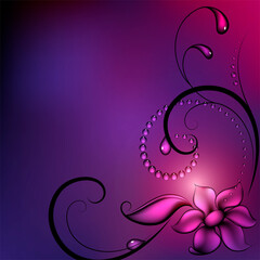 Fantastic decorative flower on a purple background.