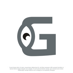 Abstract Initial Letter G with Eye Logo Design. Vector Illustration