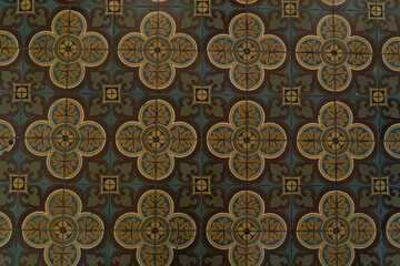 ceramic tile, vintage ornate pattern, abstract geometry
