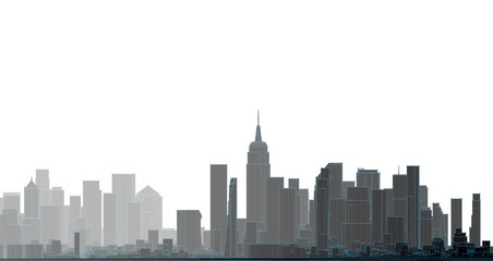 Fototapeta na wymiar modern city panorama 3d illustration 