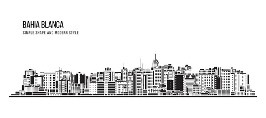 Cityscape Building Abstract Simple shape and modern style art Vector design - Bahia Blanca city