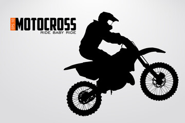 Fototapeta na wymiar Silhouette Motocross Rider