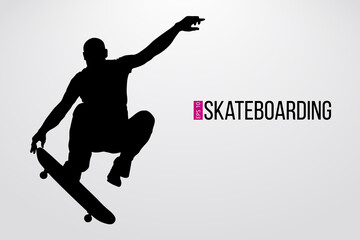 Fototapeta na wymiar Silhouette Skateboarder_2