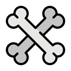 bone filled outline icon