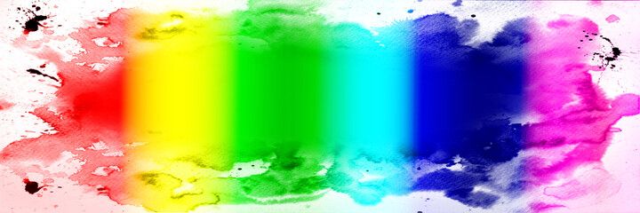 Banner in verschiedenen bunten Farben  und  Tinten-Maleffekt