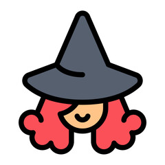 witch filled outline icon