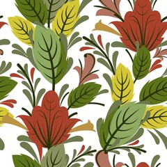 Silver vegetable seamless pattern. Cool ornament. Interlacing of branches and flowers. Background illustration. Elegant fashionable. Flat isolated background. Vector