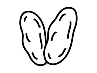 palm date single isolated icon with outline style