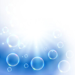 Water Bubbles Shiny Glowing Background