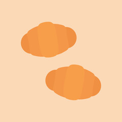 シンプルでかわいいロールパンのイラスト フラットデザイン