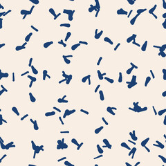 Indigo tie dye shibori vector seamless pattern. Minimalist geometric oriental  endless tile repeat in navy blue and white. Organic texture. Japanese traditional print.