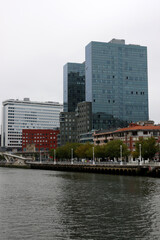 Fototapeta na wymiar Flat building in Bilbao, Spain