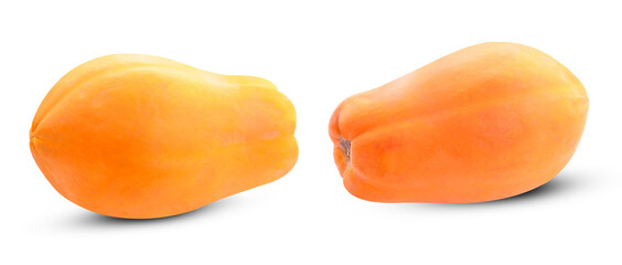 ripe papaya isolated on a white background