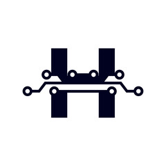 Tech Letter H Logo. Futuristic Vector Logo Template Geometric Shape. Usable for Business and Technology Logos.