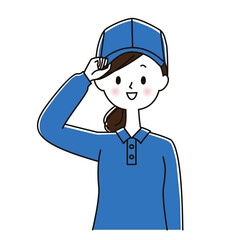 笑顔で挨拶する引っ越し・配達・宅配女性スタッフ