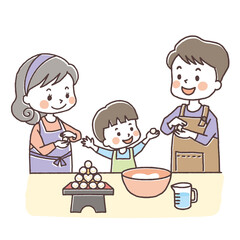 お月見　親子でお団子作り1