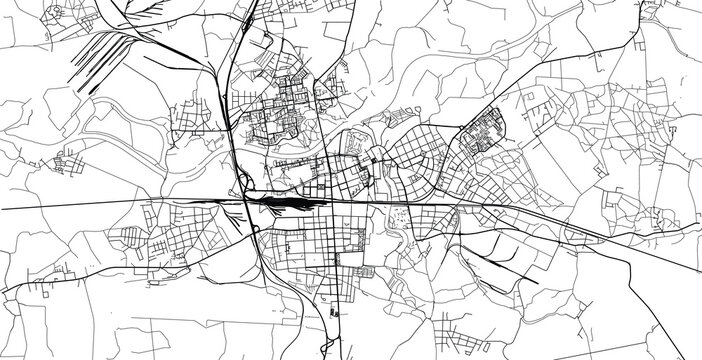 Urban vector city map of Pardubice, Czech Republic, Europe
