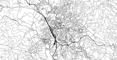 Urban vector city map of Liberec, Czech Republic, Europe