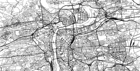 Urban vector city map of Prague, Czech Republic, Europe - obrazy, fototapety, plakaty