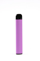 Colorful disposable electronic cigarette isolated on a white background. The concept of modern...