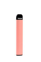 Colorful disposable electronic cigarette isolated on a white background. The concept of modern smoking, vaping and nicotine. 