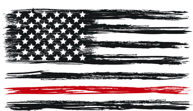 Vector of the Distressed usa Firefighter flag